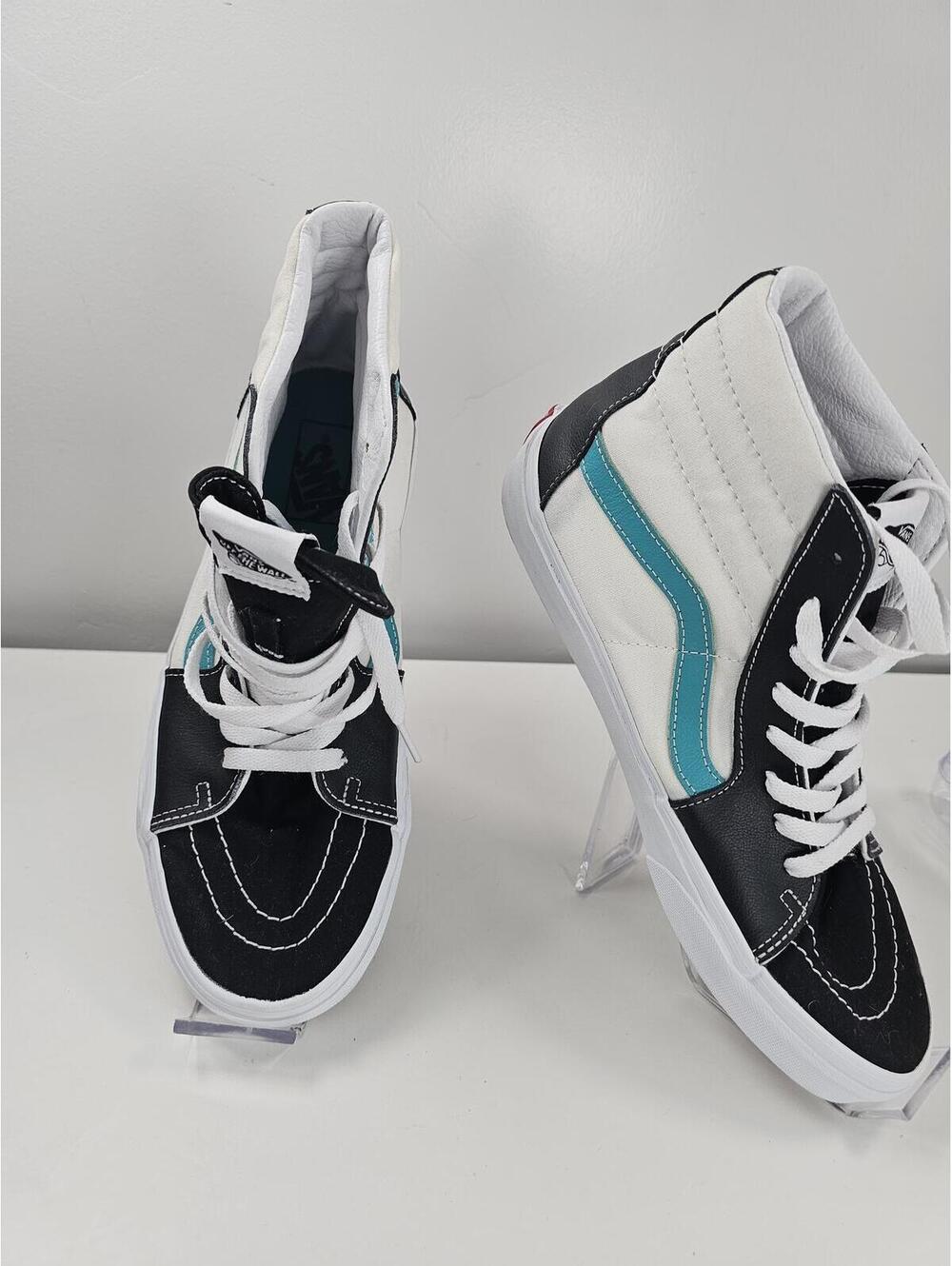 Vans Sk8-Hi Retro Black White Blue High Top Sneakers(FLAWED)